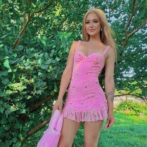 Sugar Thrillz - I’m baby mini slip dress pink